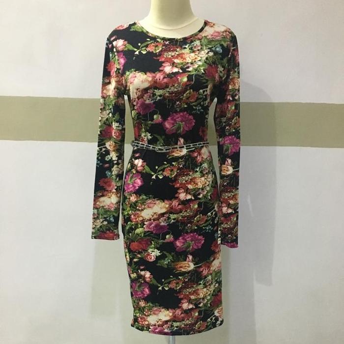 Dress bunga bodycon