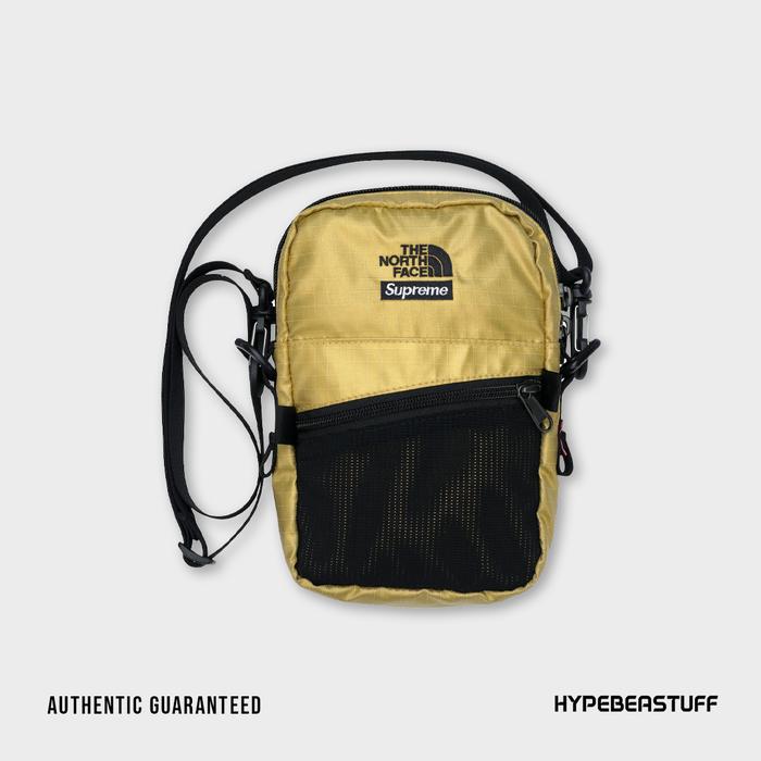Supreme X TNF Metallic Shoulder Bag Gold
