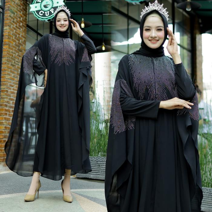kaftan maheswari jumbo premium baju muslim pesta lebaran mewah aza ktf
