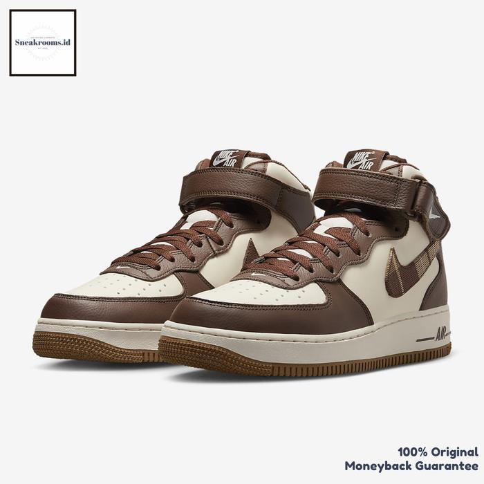 Sneakers / N*ke Air Force 1 Mid '07 LX Brown Plaid / Original Resmi