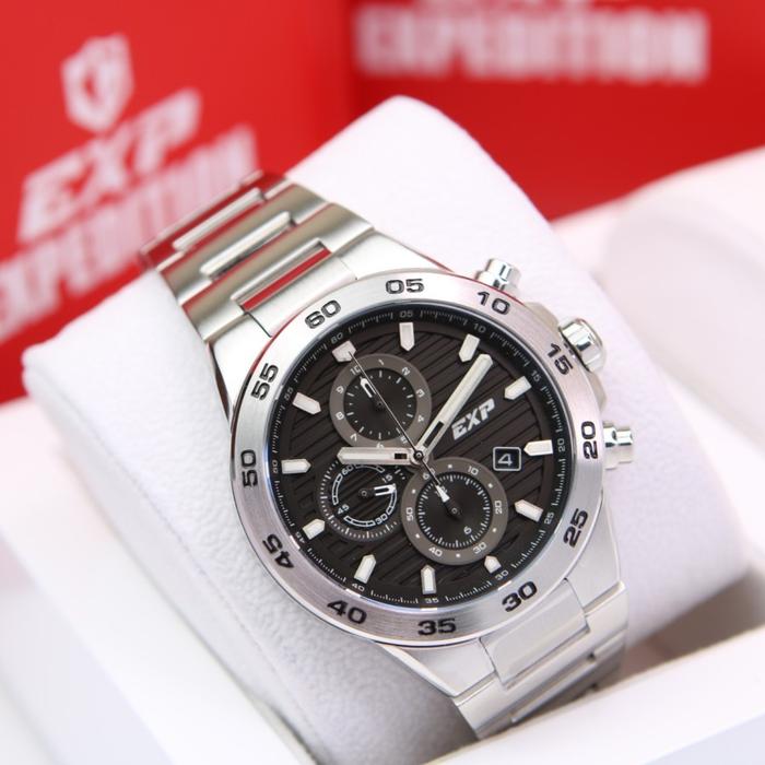 EXPEDITION EXP 6848/E6848 - JAM TANGAN PRIA ORIGINAL-SILVER LIST BLACK
