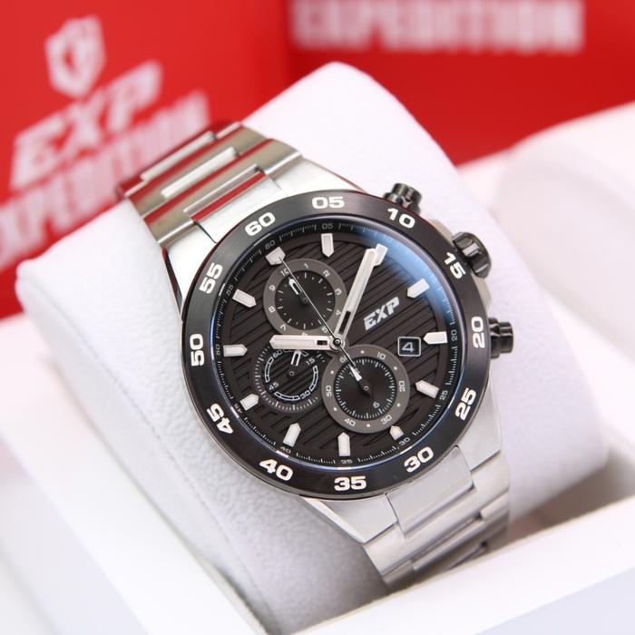EXPEDITION EXP 6848 / E6848 - JAM TANGAN PRIA ORIGINAL - SILVER BLACK