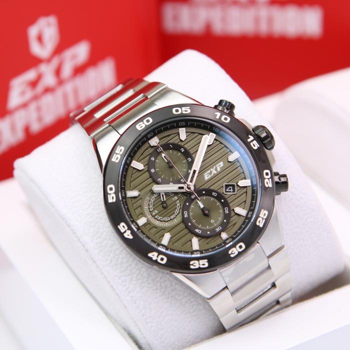 JAM TANGAN EXPEDITION PRIA EXP 6848 /E6848 ORIGINAL-SILVER BLACK GREEN