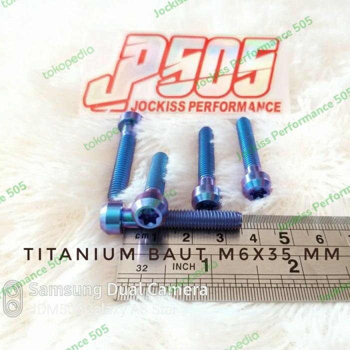 Baut Titanium M6X35 MM Small/Baut 10 Panjang 3.5 CM