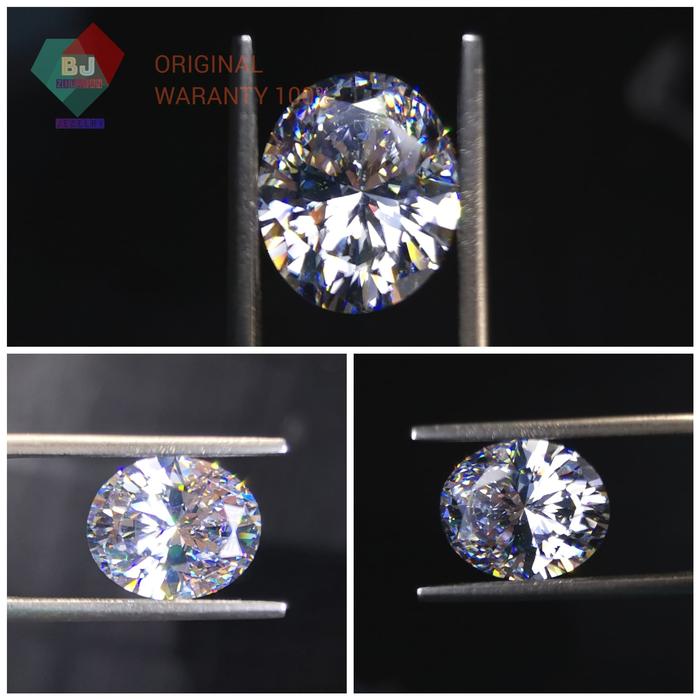 A6 Quality Cubic Zirconia Oval Cut Original Permata Syntetic Premium