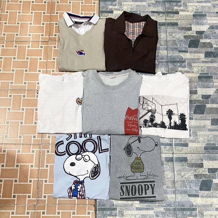 Borongan Crewneck 7 Pcs (Uniqlo, Peanuts, Snoopy, Coca-Cola dll)