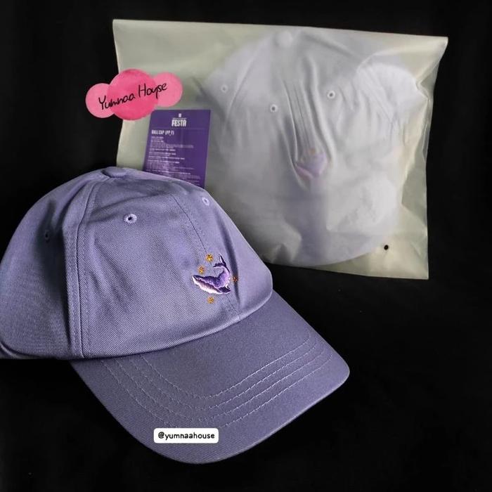 BTS FESTA BALL CAP 10th Anniv - Purple Whale - Official Topi [ READY ]