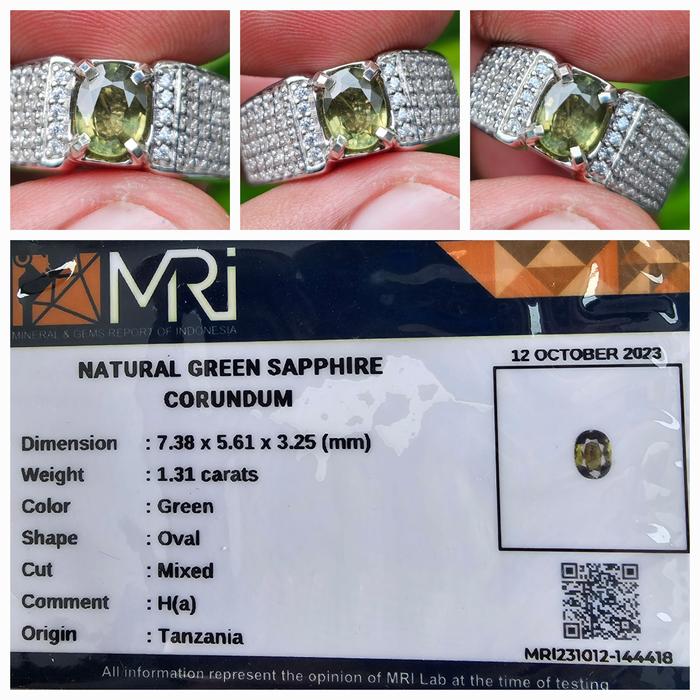 Batu Green Sapphire Tanzania Memo 1.31 crt