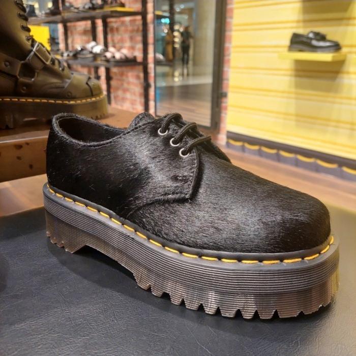 SALE!!! DOCMART DR MARTENS 1461 QUAD BLACK HAIR 36 - 41 NEW ORIGINAL
