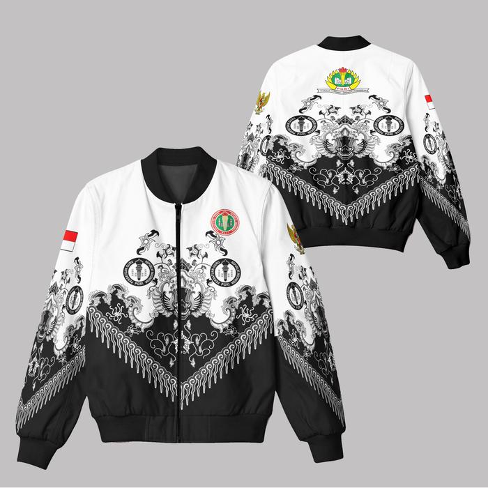 Jaket bomber batik pgri pria baju guru batik pgri