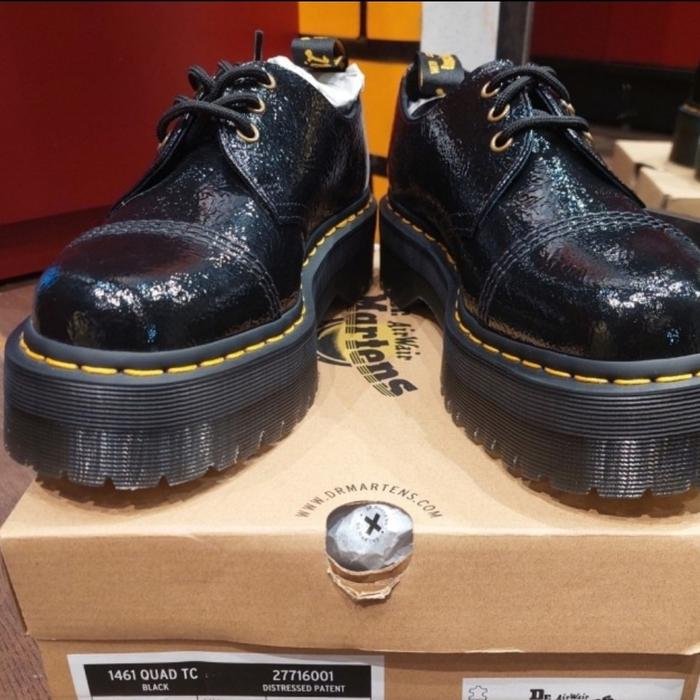 SALE!!! DOCMART DR MARTENS 1461 QUAD BLACK PATENT 36 - 41 NEW ORIGINAL