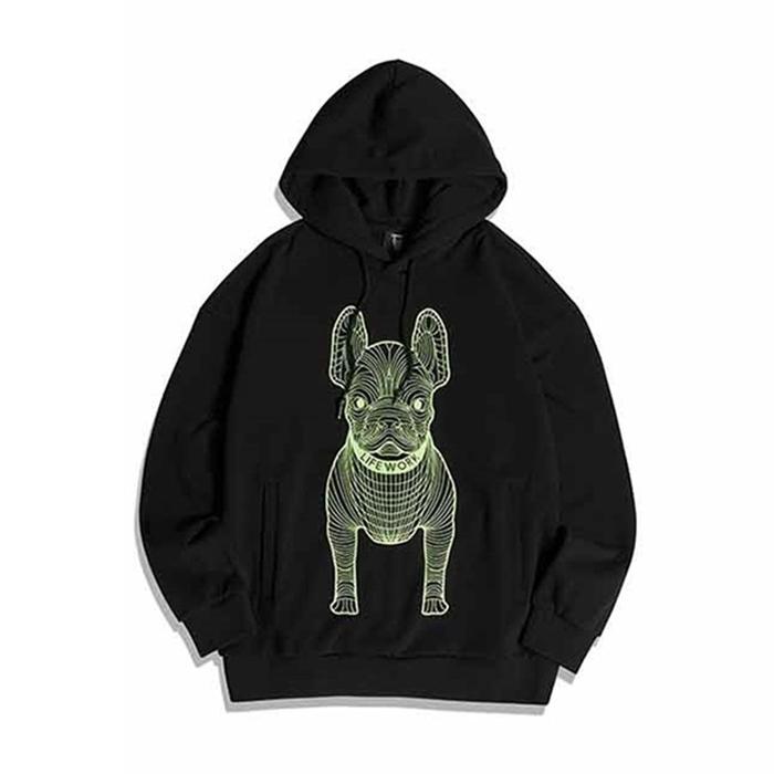 LIFE WORK LifeWork Green Big Radog Hoodie Black Original