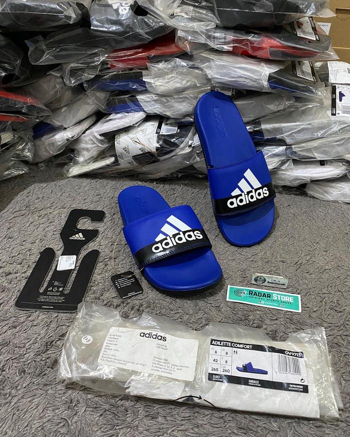 Sandal Adidas Adilette Comfort Blue Black GV9713 Original