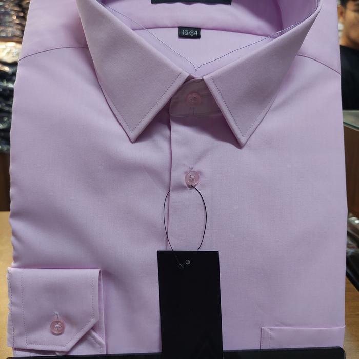 Alisan kemeja Pria lengan panjang reguler warna Lilac.