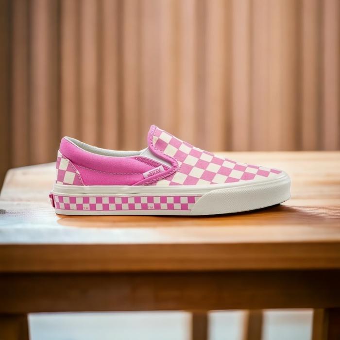 Sepatu Vans Slip On Nextor Checkerboard Pink Original 100%