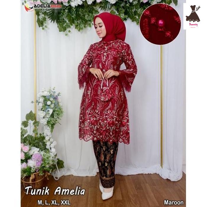 Boomming Kebaya Tunik Amelia AD / Kebaya Modern Pesta / Tunik Brukat /