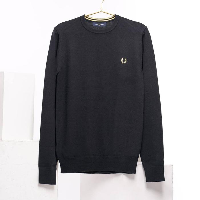 Fred perry knitwear black logo gold