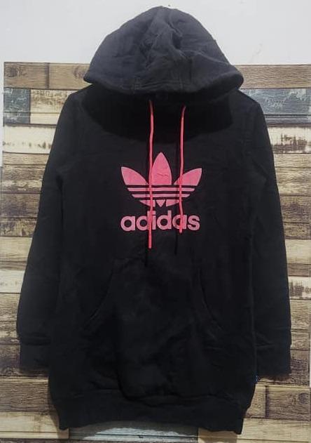 Adidas 3 Foil Big logo Long Hoodie Black Women''s Original ( Size S )