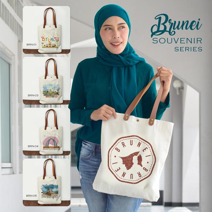 Tote Bag Canvas oleh oleh Brunei Tas Souvenir Brunei