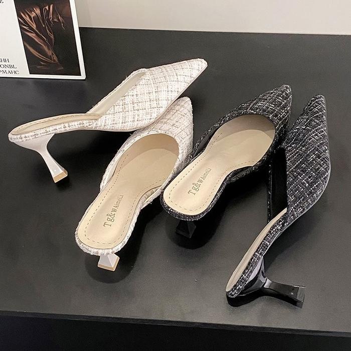 heels import-tweed heels mules import 92