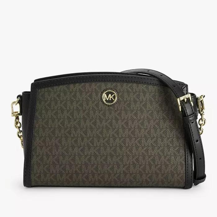 MK CHANTAL SIGNATURE CROSSBODY BAG IN BROWN BLACK