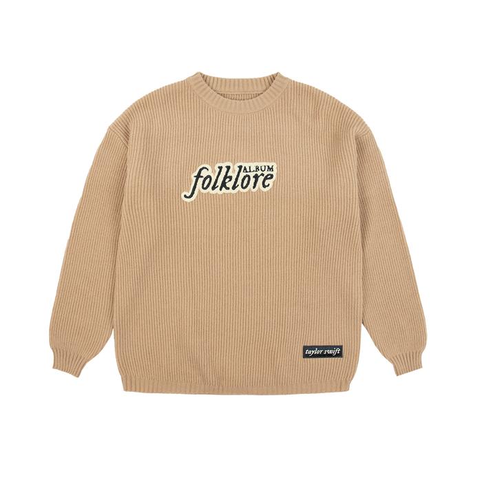 [Official Taylor Swift] folklore Album Chenille Patch Crewneck Sweater