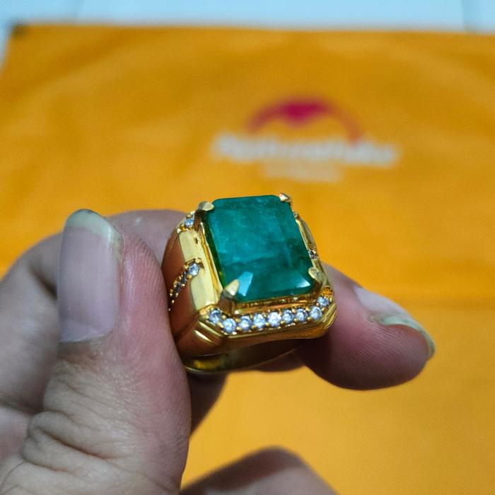 Cincin Batu Emerald Jamrud Colombia original