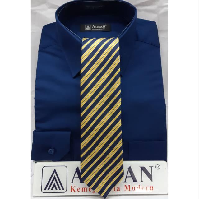 Dasi - Kemeja Alisan warna biru dongker