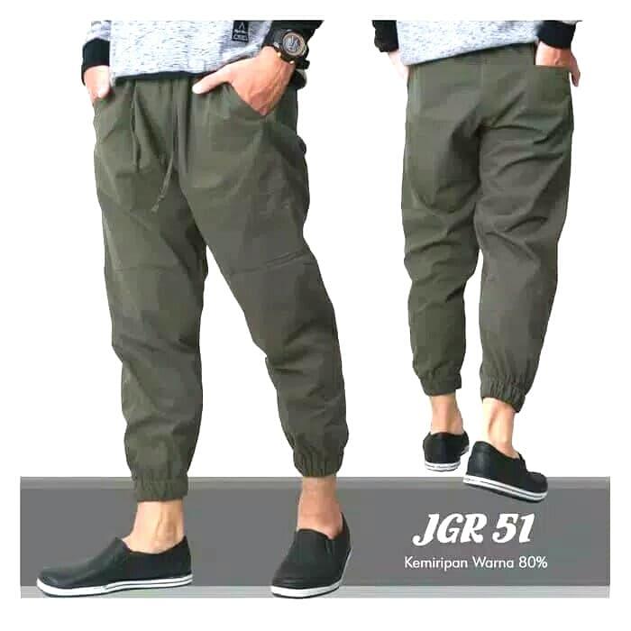 Celana Panjang Sirwal Joger Slim fit La is bal (tinggal coklat bata)