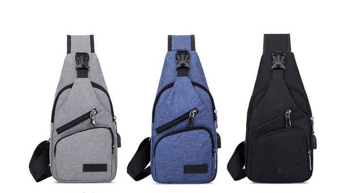 Tas Selempang Pria Ky Eiger / Tas USB Unik / Tas Serbaguna
