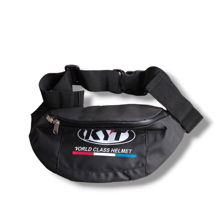 Tas Selempang logo Helm kyt Waistbag Pria Hitam Weistbag Waterproof