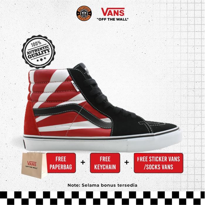 Net Project Vans X Custome Sk8-Hi Classic Hosoi “ Rising Sun “ Sepatu