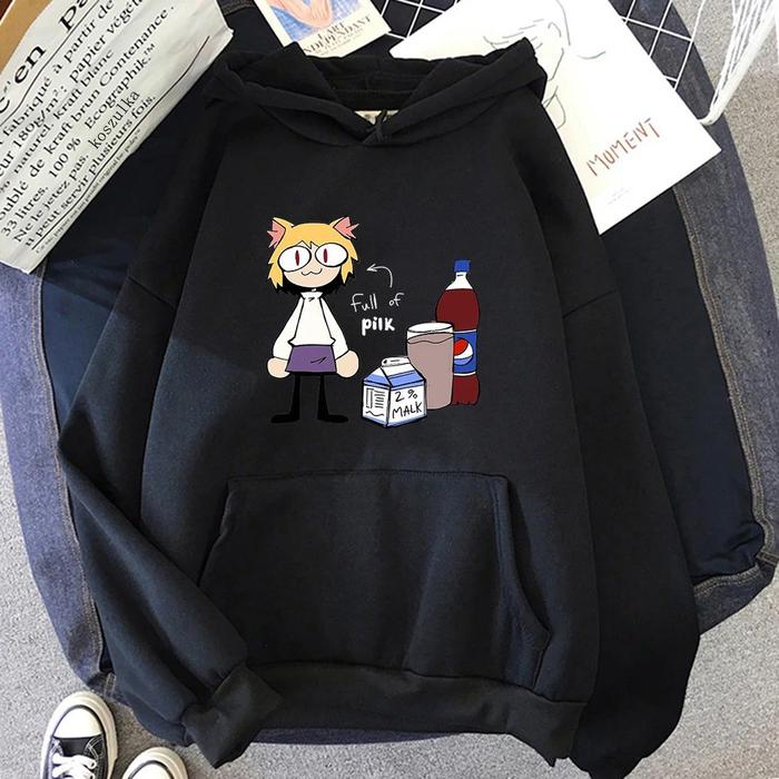 Hoodie Kartun Anime Melty Blood Neco Arc Pilk Wanita Grafis Estetika
