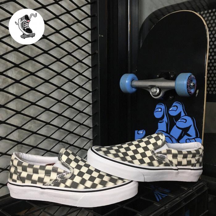 Vans Slip-On Blur Checkerboard Black / Classic White Original