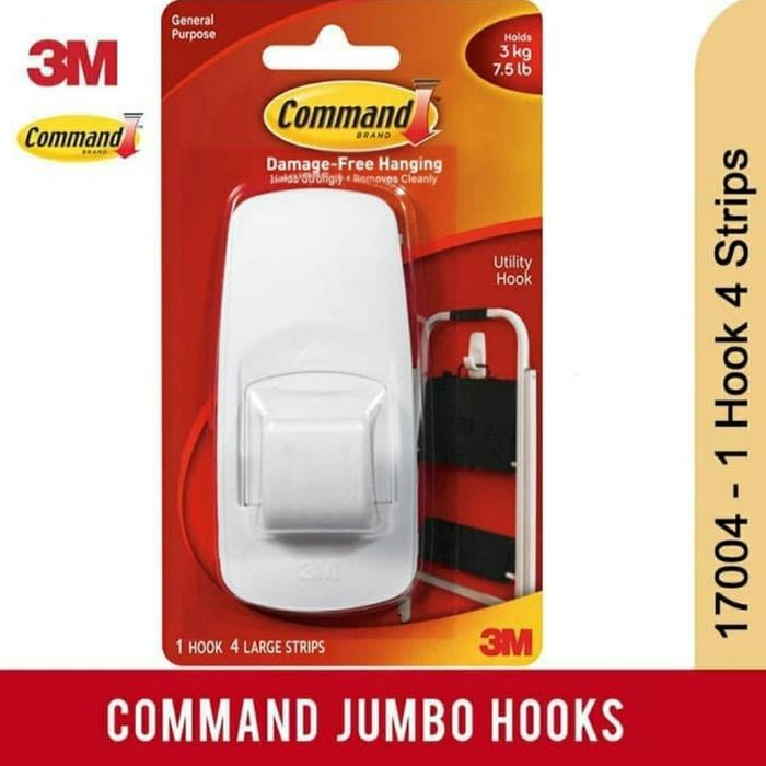 Gantungan Jaket dan baju Serbaguna - Command 3M 17004 Jumbo wall Hook