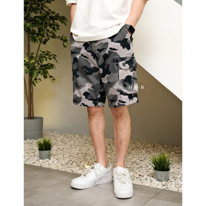 Celana Pendek Cargo Pipeline Ultimat Stretch Twill Black Camo Original