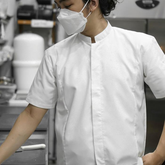 Aksara Tools "Batavia" Style Chef Jacket Seragam Kitchen Unisex Hitam & Putih Bahan Cotton Polyester