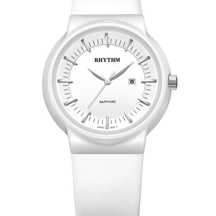 Jam Tangan Anti Air Wanita Putih ORIGINAL Rhythm Ceramic C1303L