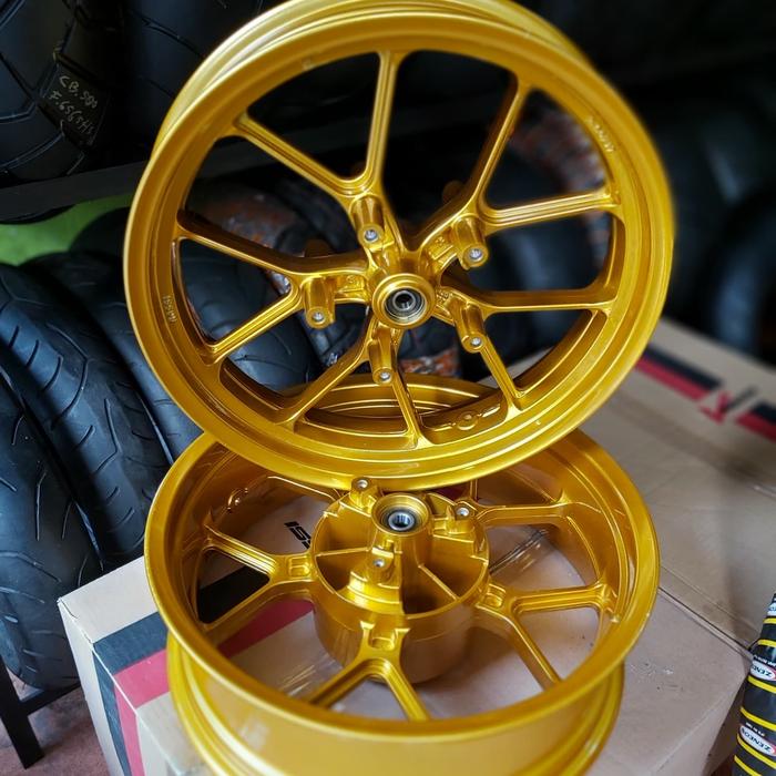 VELG VROSSI COBRA R25 / MT25 LEBAR GOLD CANDY LENGKAP SET DOUBLE DISK