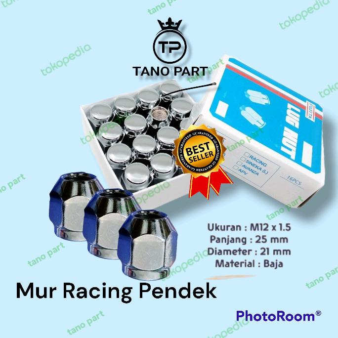 Mur Roda Racing Mobil Sigra Panjang 2.5 Cm Lugnut Baut Mobil Isi 16Pc
