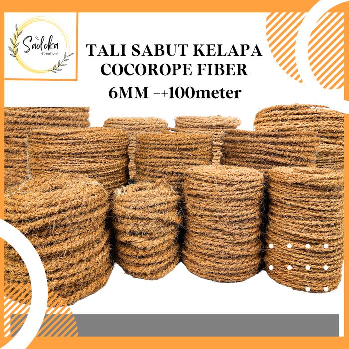 TALI SABUT KELAPA ukurang 6mm | COCOROPE | TALI SERAT SABUT KELAPA