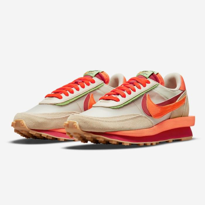 NIKE LD Waffle Sacai CLOT Kiss Of Death Net Orange Blaze RESMI