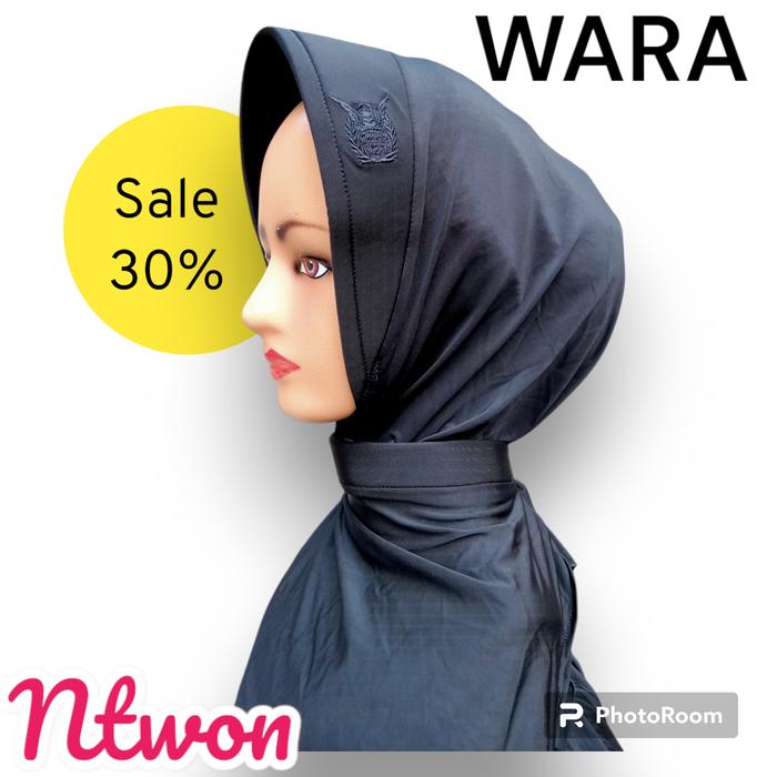 Jilbab Wara Hitam Pet Pendek Limited Edition