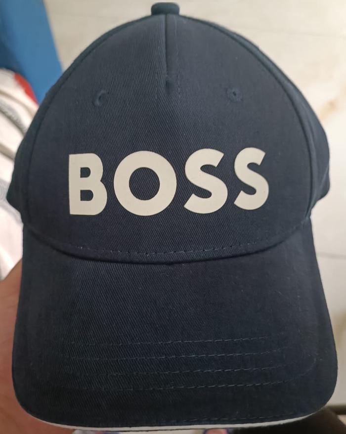 Hugo Boss Cap Navy Logo White Original Europe Topi Pria Wanita Unisex