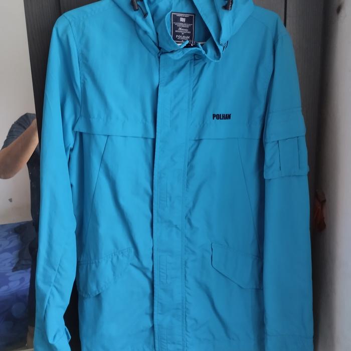 jaket polham biru parka made myanmar original second