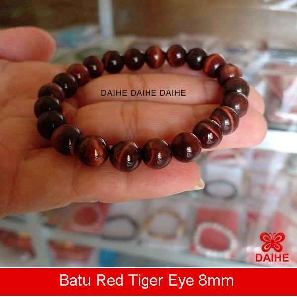Gelang Batu Red Tiger Eye 8mm / Natural Red Tiger Eye Bracelet