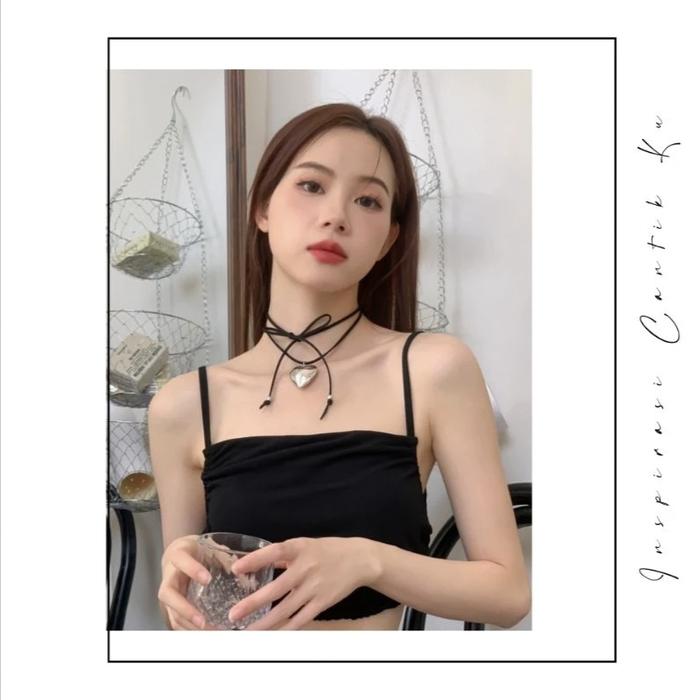 Kalung Tali Hitam Leher Necklace Black Kalung Hitam Wanita Simple Tali