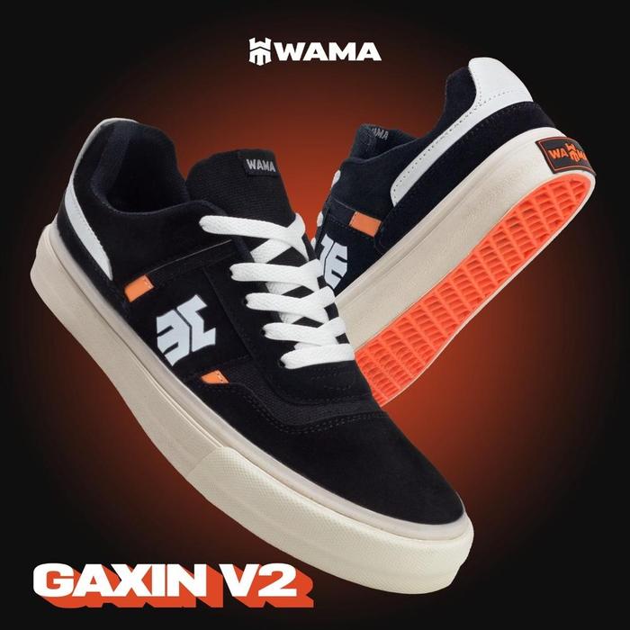 Wama - Gaxin Black | Sepatu Sneakers Casual Pria Ukuran 39 - 43 Sepatu