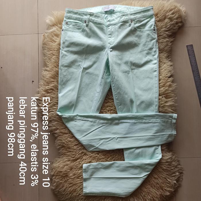 express jeans skinny wanita / remaja size 10 preloved tosca muda katun