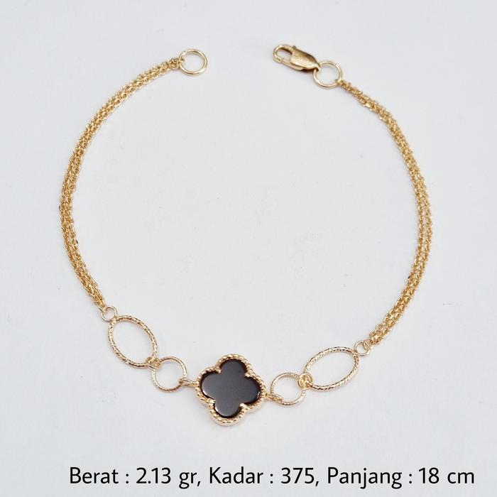 2.13 gr - Gelang Emas Van Cleef 2 Layer 18 cm Kadar 375 / 8K - B9
